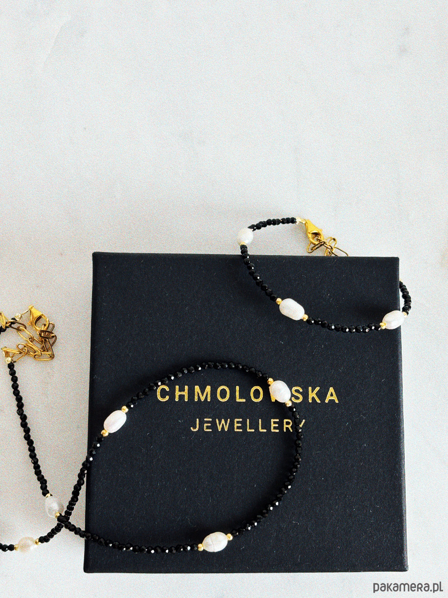 złote naszyjniki Naszyjnik czarny z perłami 7