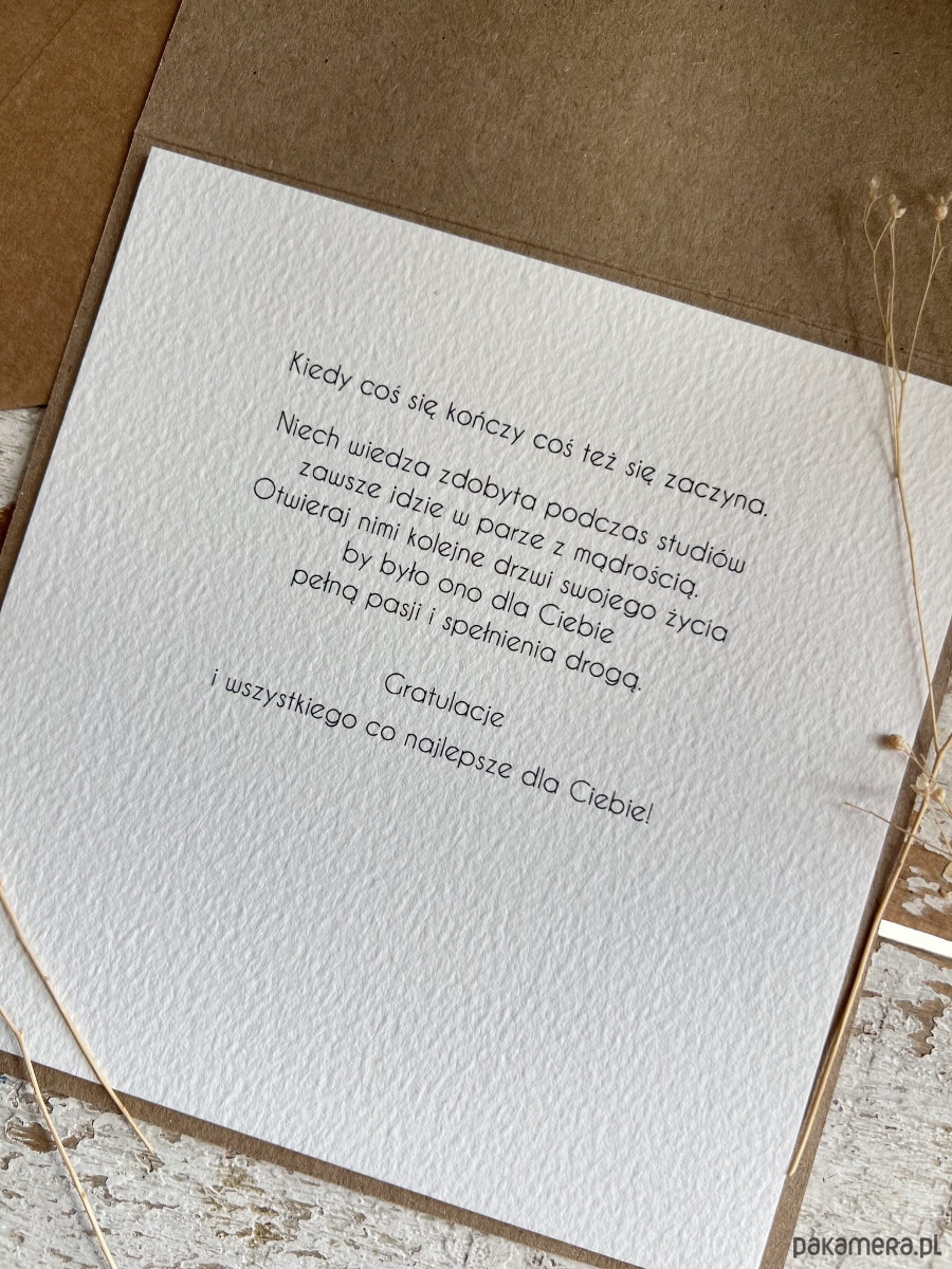 kartki scrapbooking Ręcznie robiona kartka gratulacje z okazji uzyskania absolutorium obrony prac 2