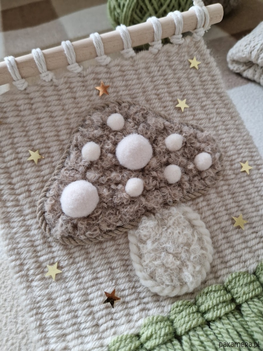 makramy Makatka z motywem grzybka 4