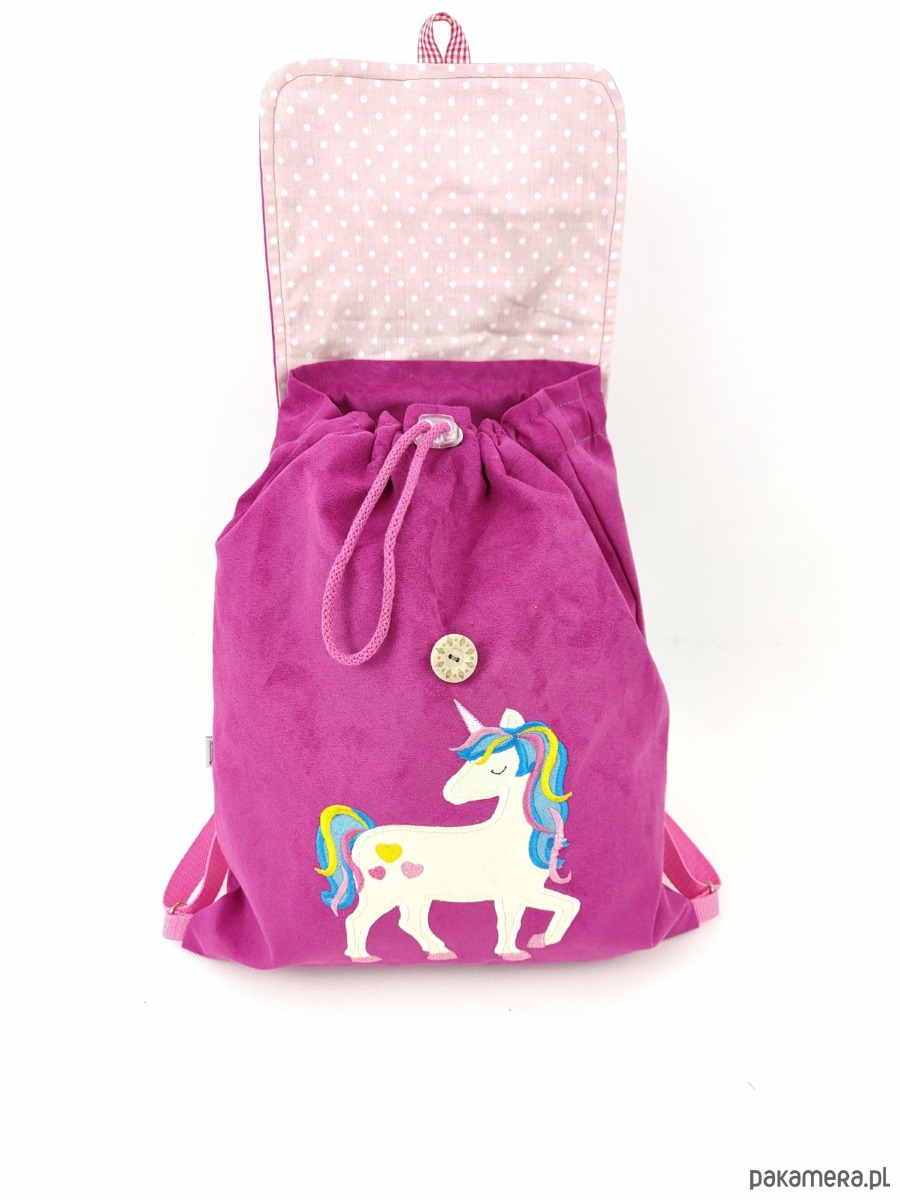 torebki, worki i plecaki dziecięce Personalizowany prezent dla dziewczynki, plecak z jednorożcem 3