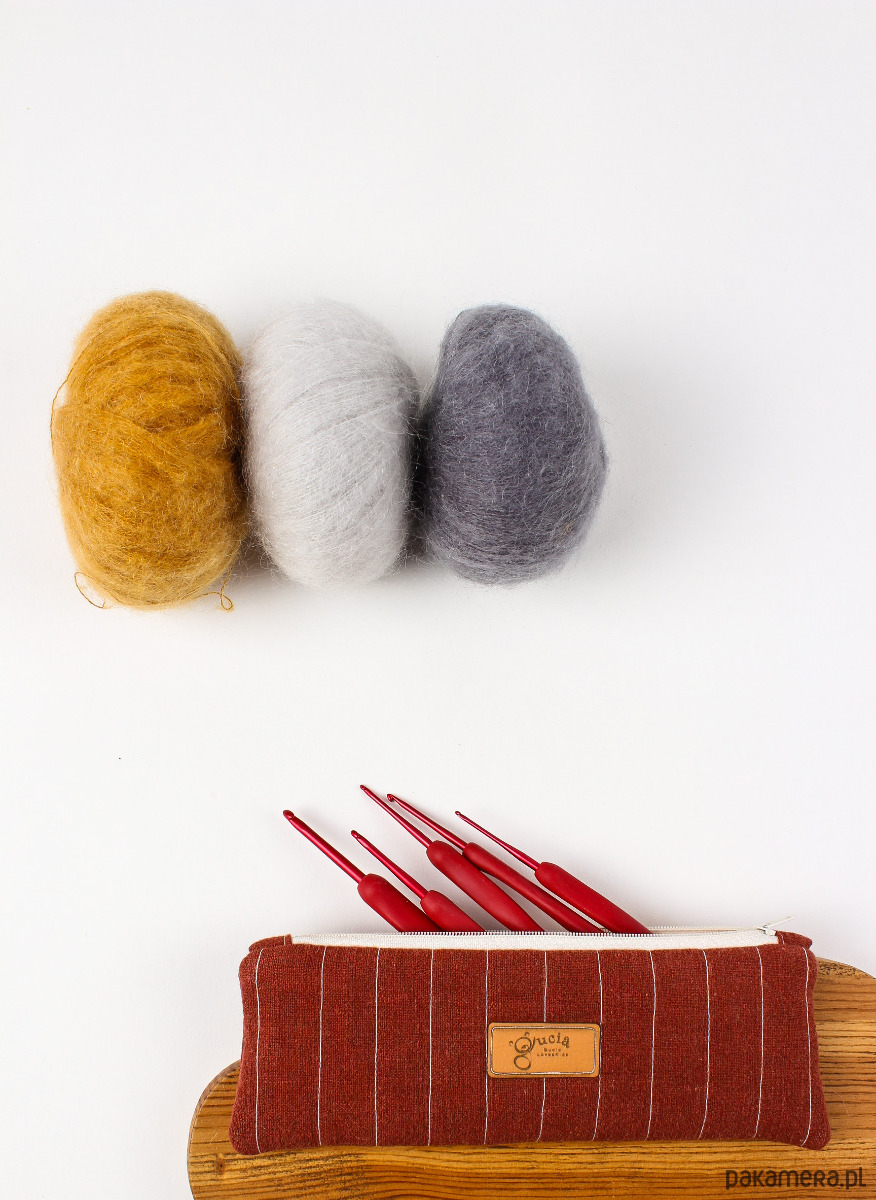 piórniki Piórnik lniany / mini kosmetyczka Ceglana 5