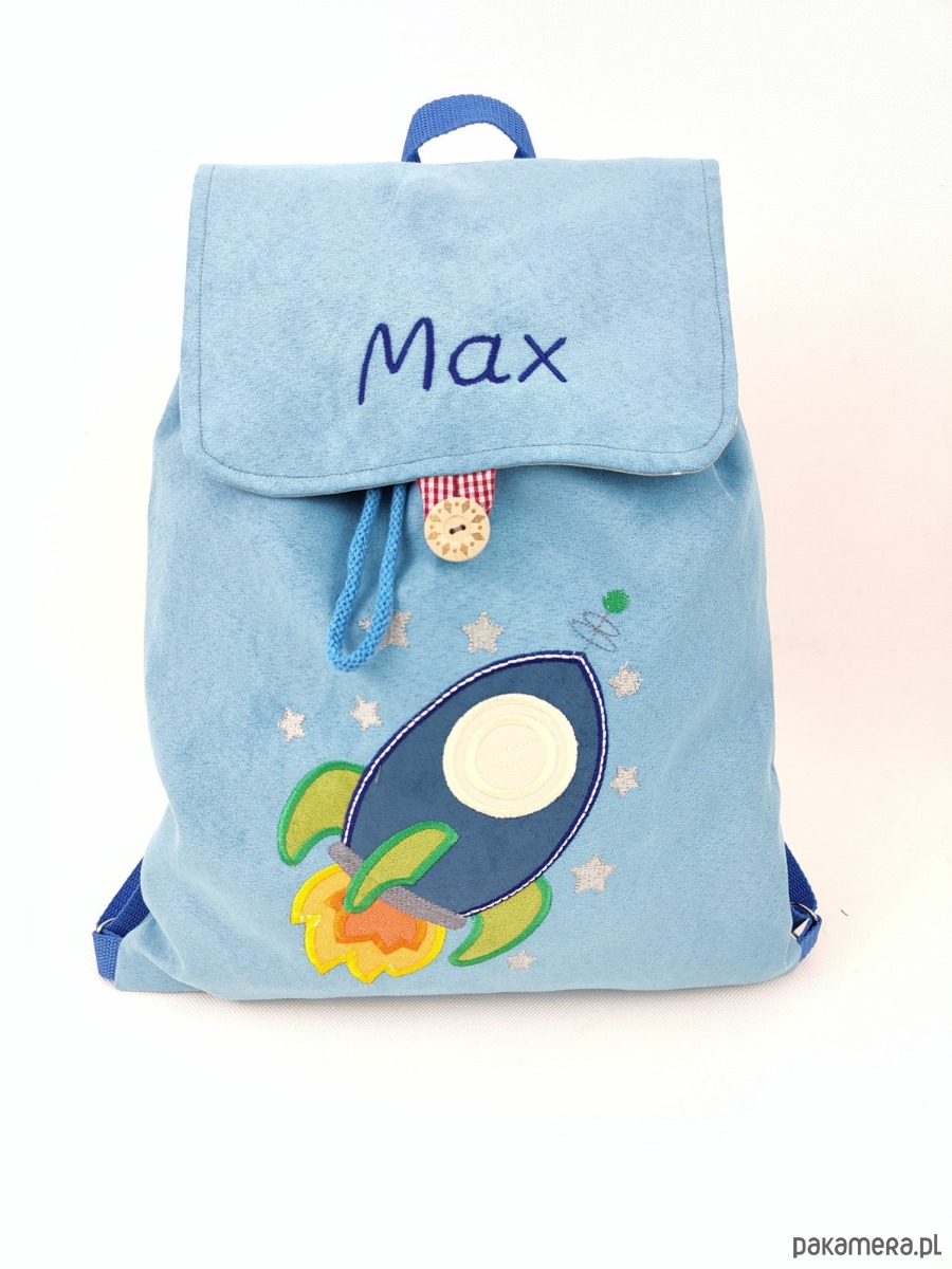 torebki, worki i plecaki dziecięce Prezent dla chłopca - plecak z rakietą i imieniem 1