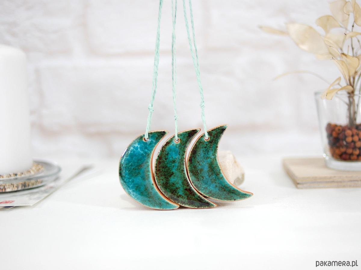 ozdoby choinkowe Turkusowe  księżyce - ozdoba choinkowe 5