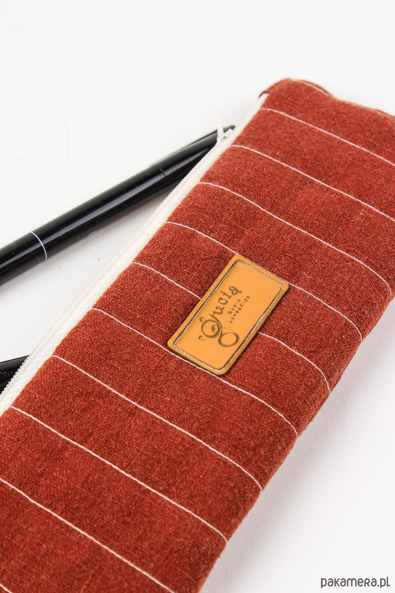 piórniki Piórnik lniany / mini kosmetyczka Ceglana 4