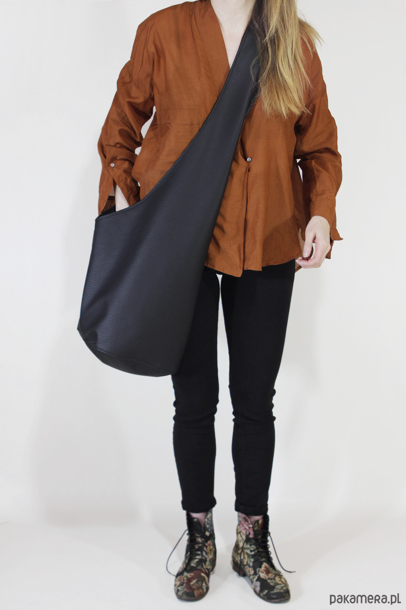 torby XXL Long Boogi Bag czarna teksturowana / hobo 3
