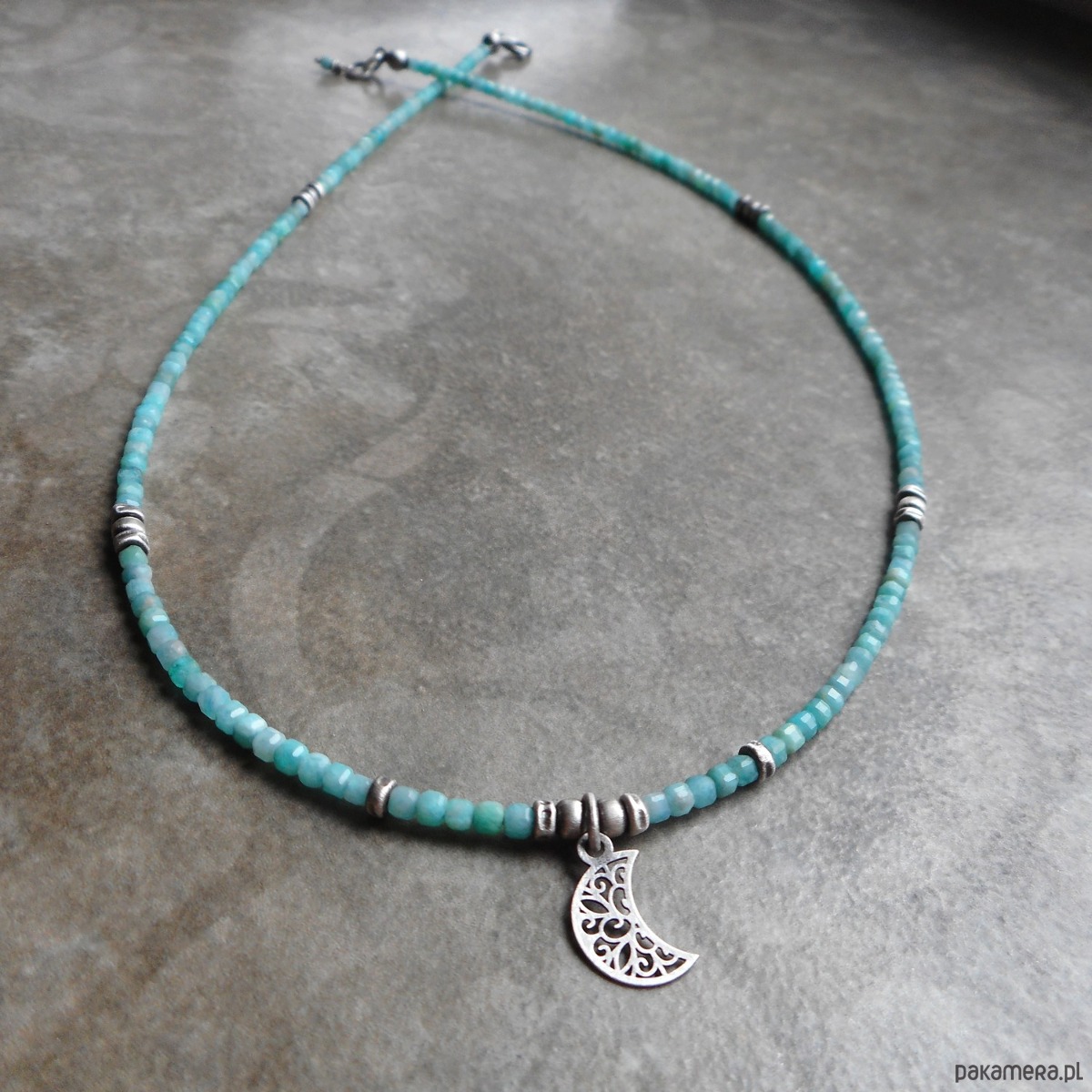 złote naszyjniki Amazonity srebro 925 4