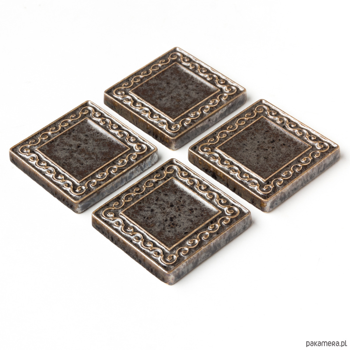 kafle i panele Kafle VIVACE 5cm x 5cm - złoto-brązowe ceramiczne kafelki ręcznie robione 1