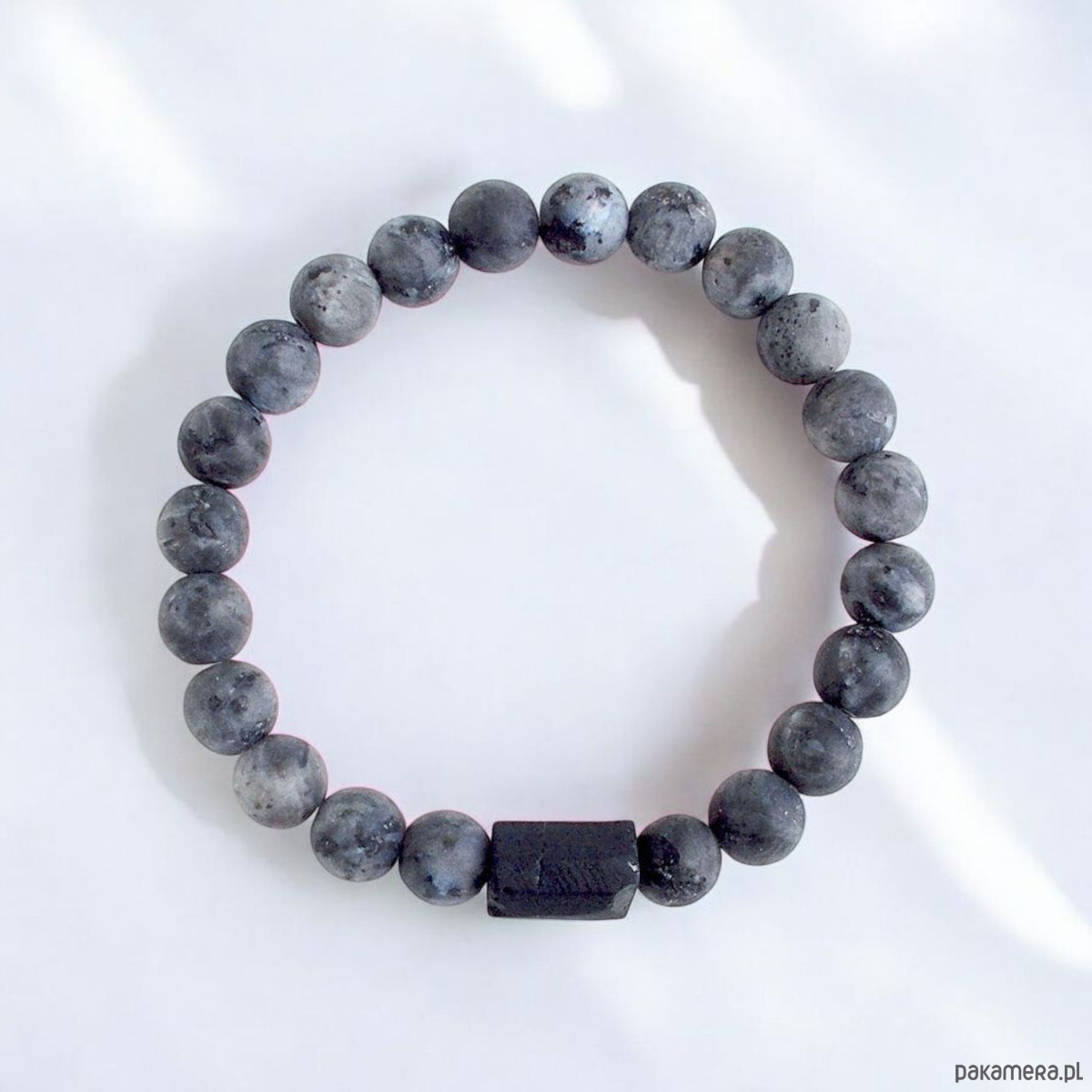 bransoletki z kamieni naturalnych Turmalin i larvikit Bransoletka 2