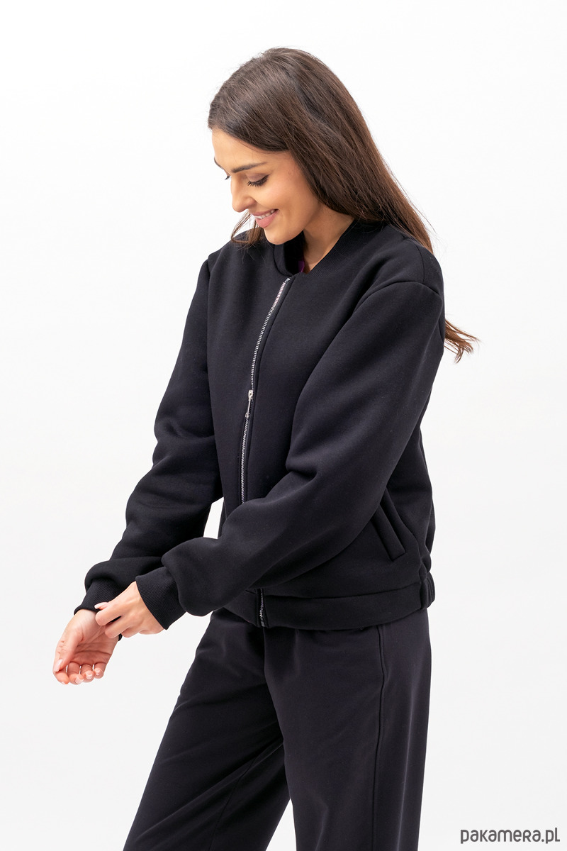 kurtki damskie Kurtka dresowa ,,HANA" czarny 1