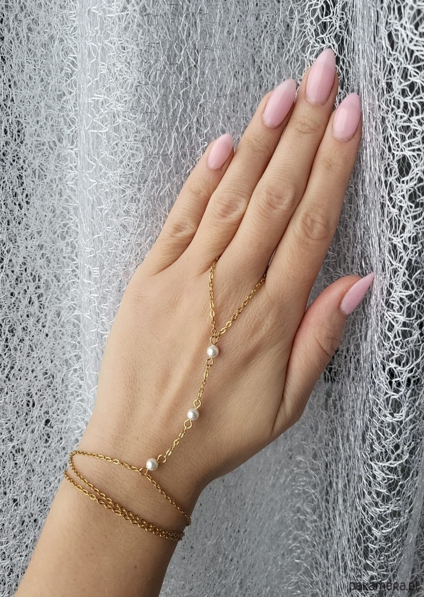 bransoletki z kamieni naturalnych Bransoletka z pierścionkiem perełki Luxe 2w1 2