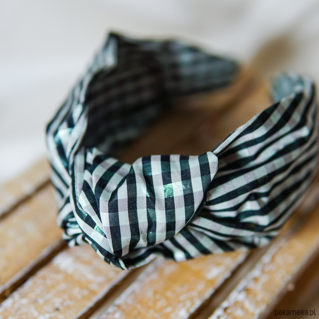 opaski do włosów Opaska na włosy z węzłem metaliczny błysk na kracie 1