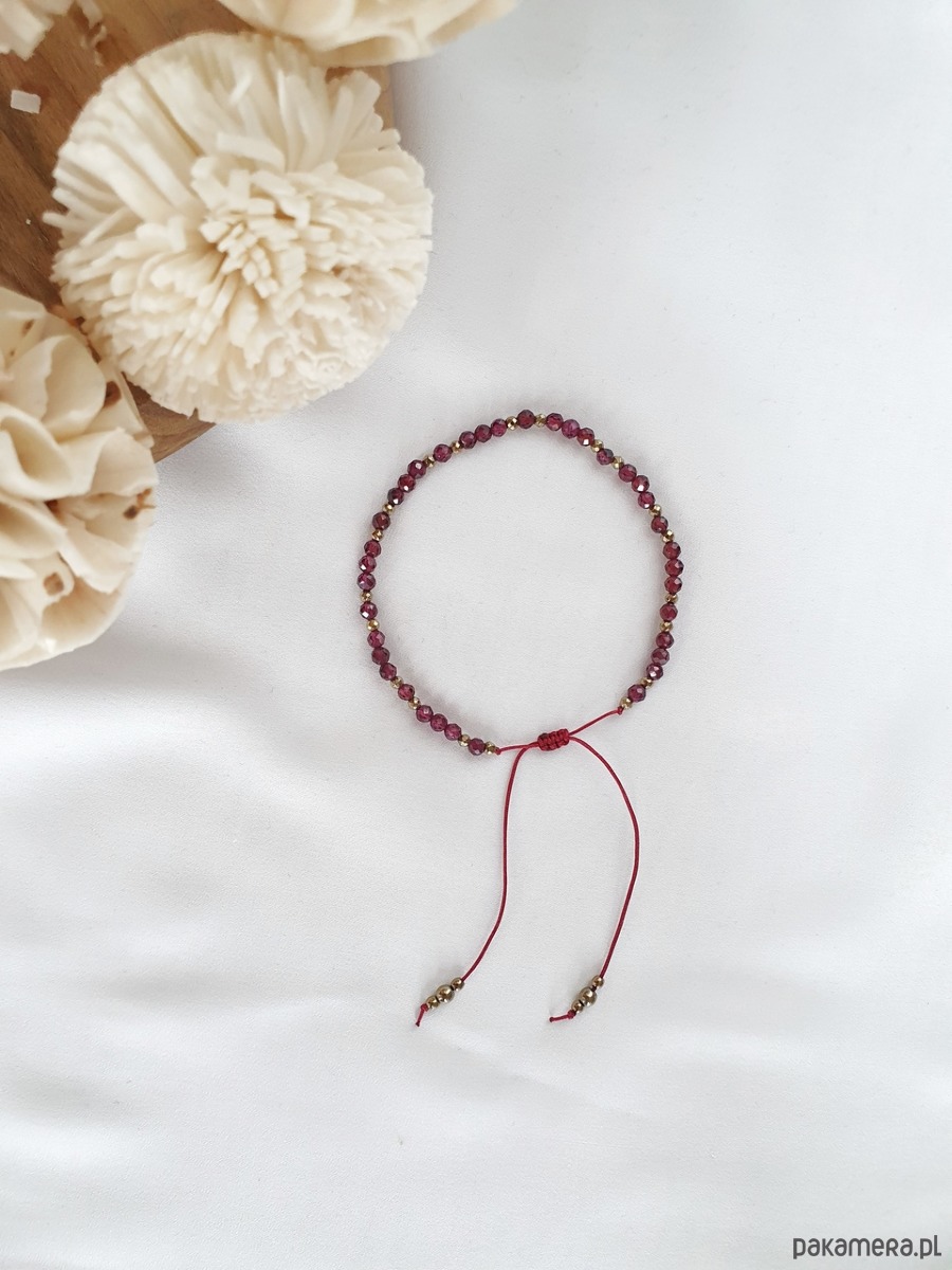 bransoletki z kamieni naturalnych Bordowa bransoletka z granatem 1
