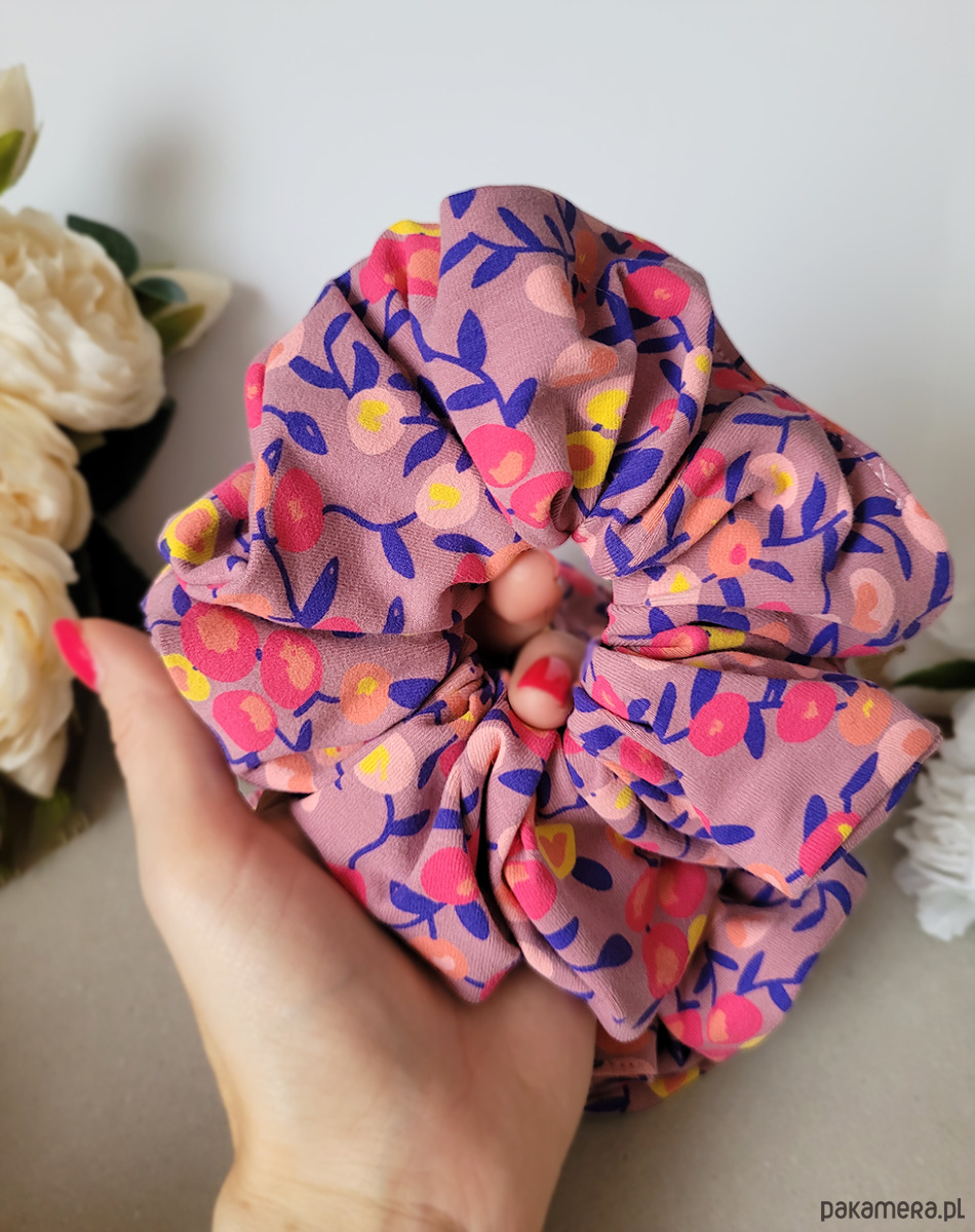 opaski do włosów Komplet opaska + gumka scrunchie jarzębina 2