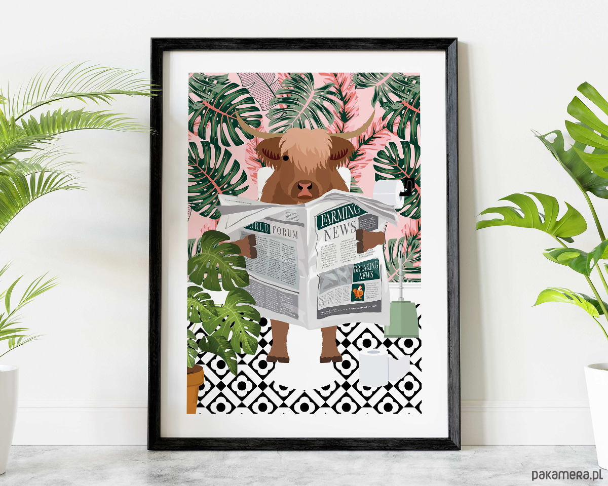 plakaty Plakat Krowa w tropikalnym raju 2