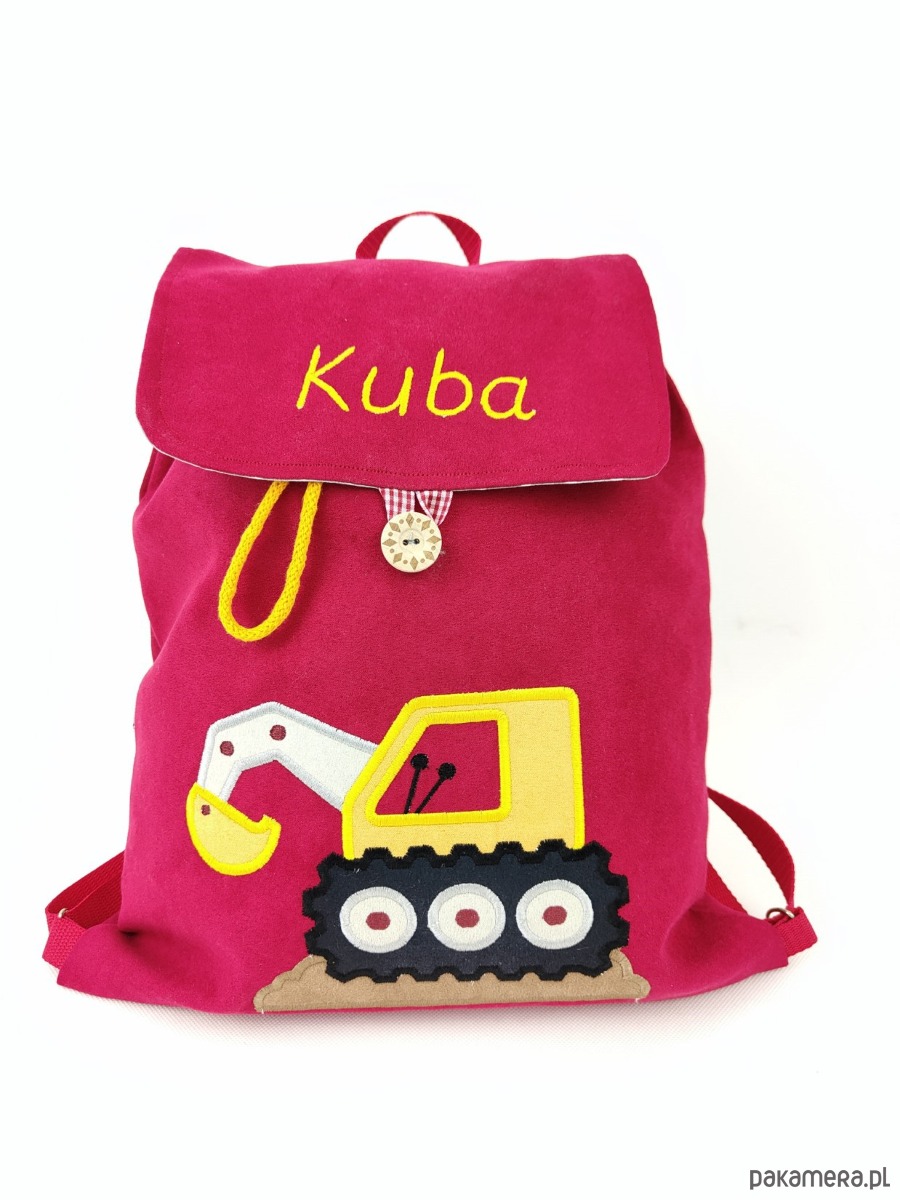 torebki, worki i plecaki dziecięce Personalizowany prezent dla chłopca - plecak z koparką 6