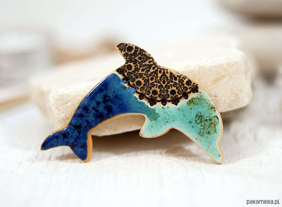 magnesy Ceramiczny delfin -  magnes na lodówkę 2
