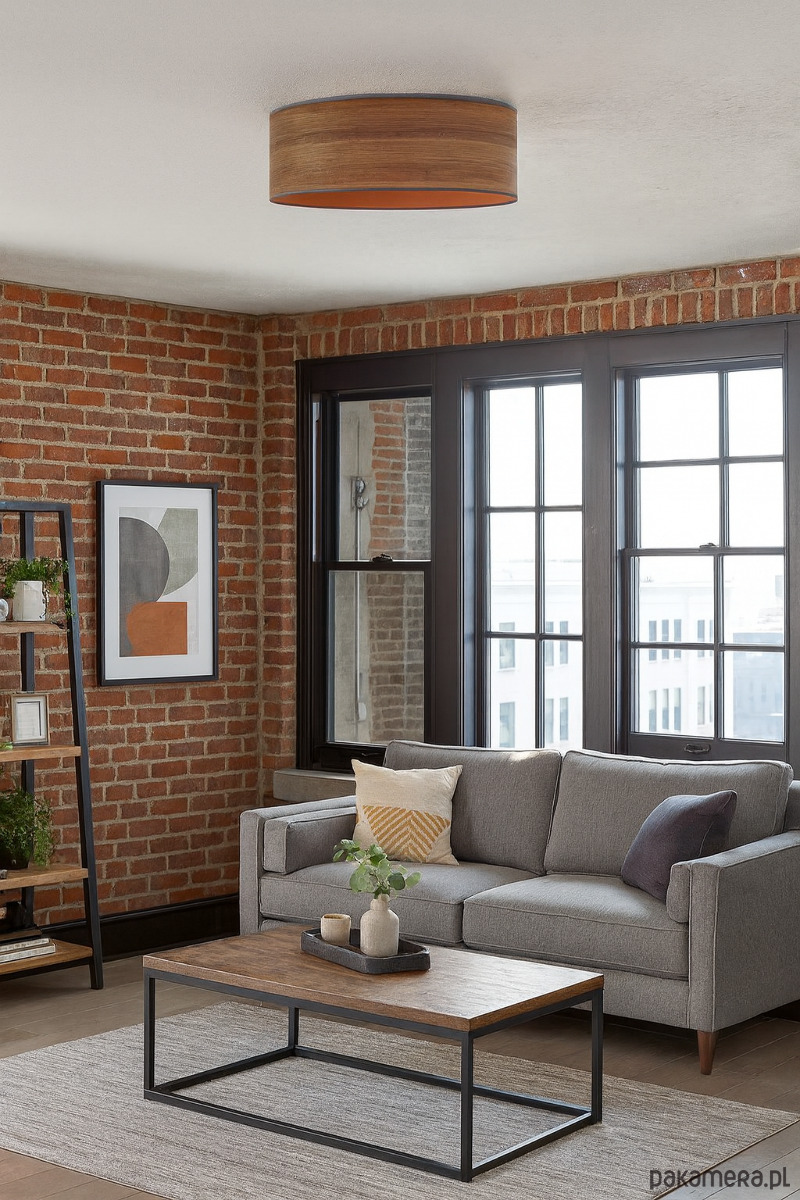 plafony Skandynawski plafon sufitowy do kuchni DUBAJ ECO z abażurem 50 cm 1