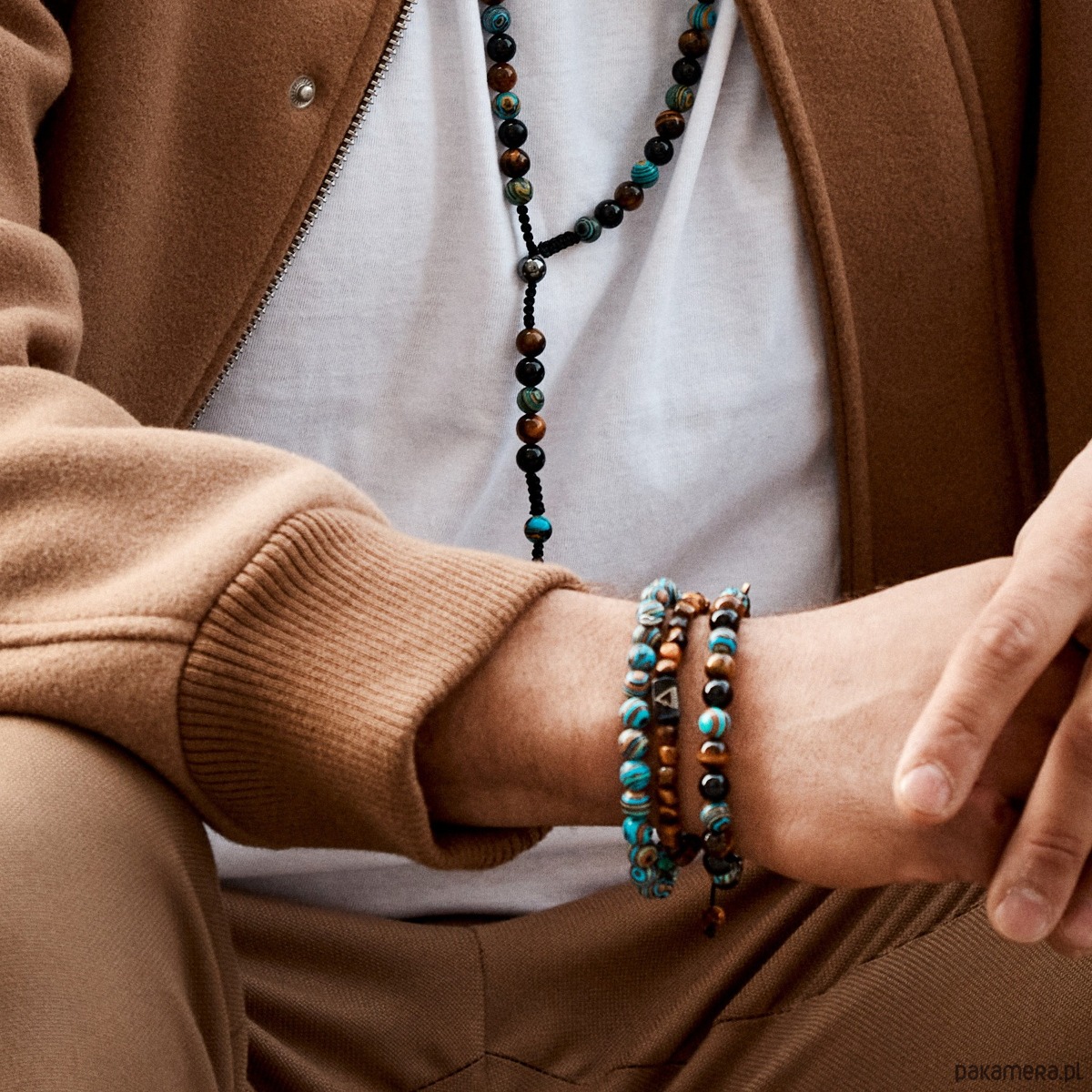 biżuteria męska Męska Bransoletka z kamieni spokoju 1