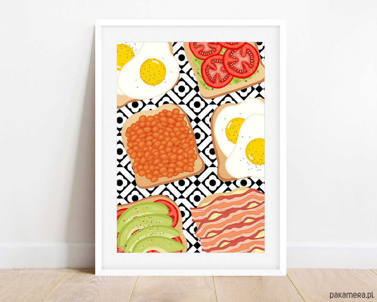plakaty Plakat Idealne śniadanie na talerzu 5