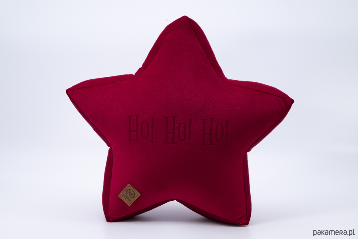 dekoracje świąteczne Poduszka dekoracyjna gwiazdka, świąteczna velvetowa - grawer HO! HO! HO! 3