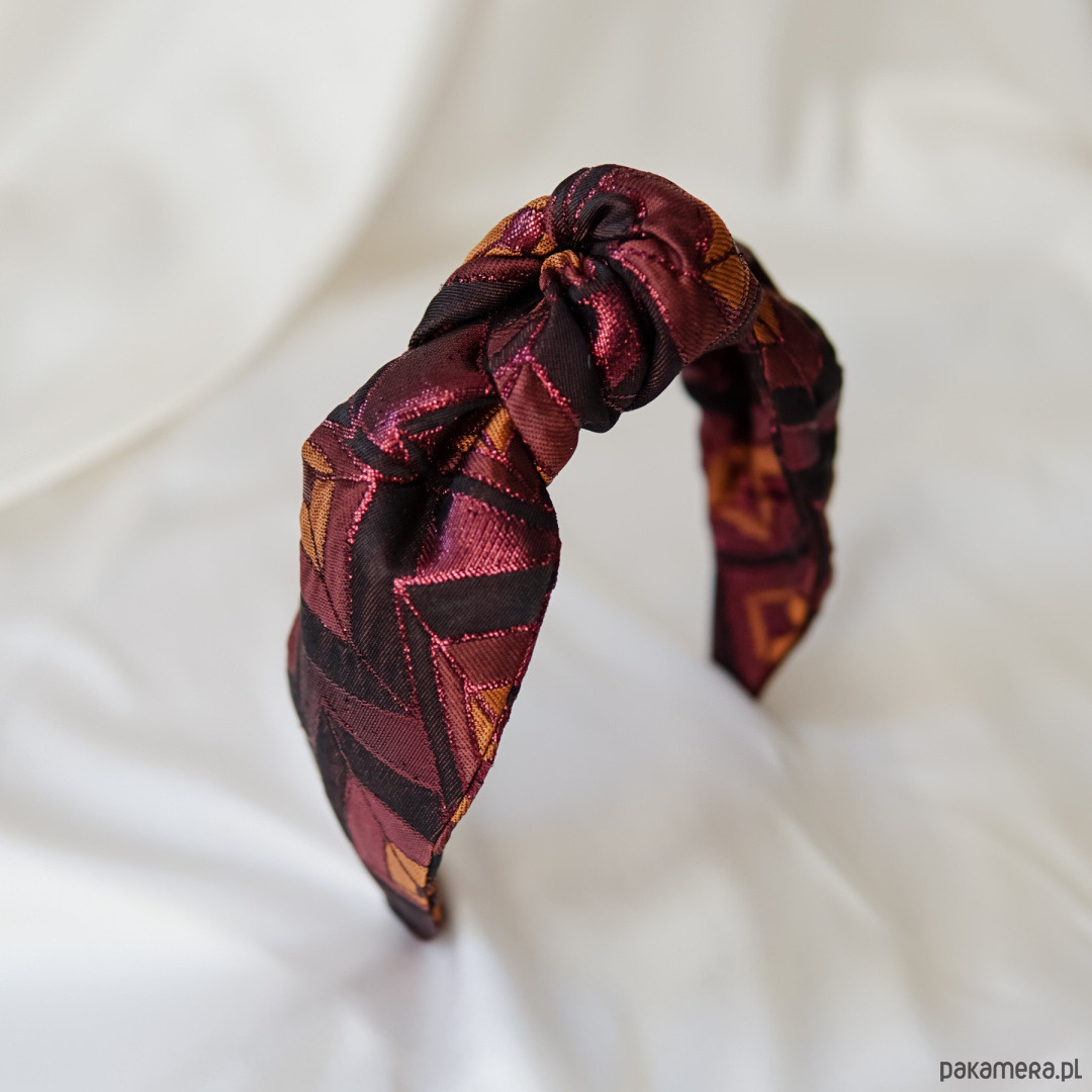 opaski do włosów Opaska na włosy z węzłem brokatowe wzory 1