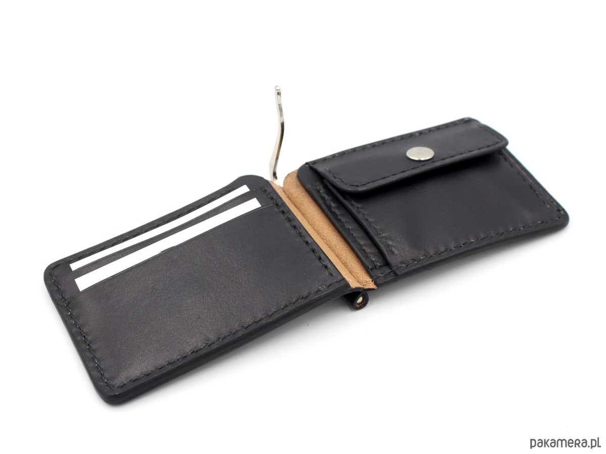 portfele męskie Portfel skórzany z klipsem 4