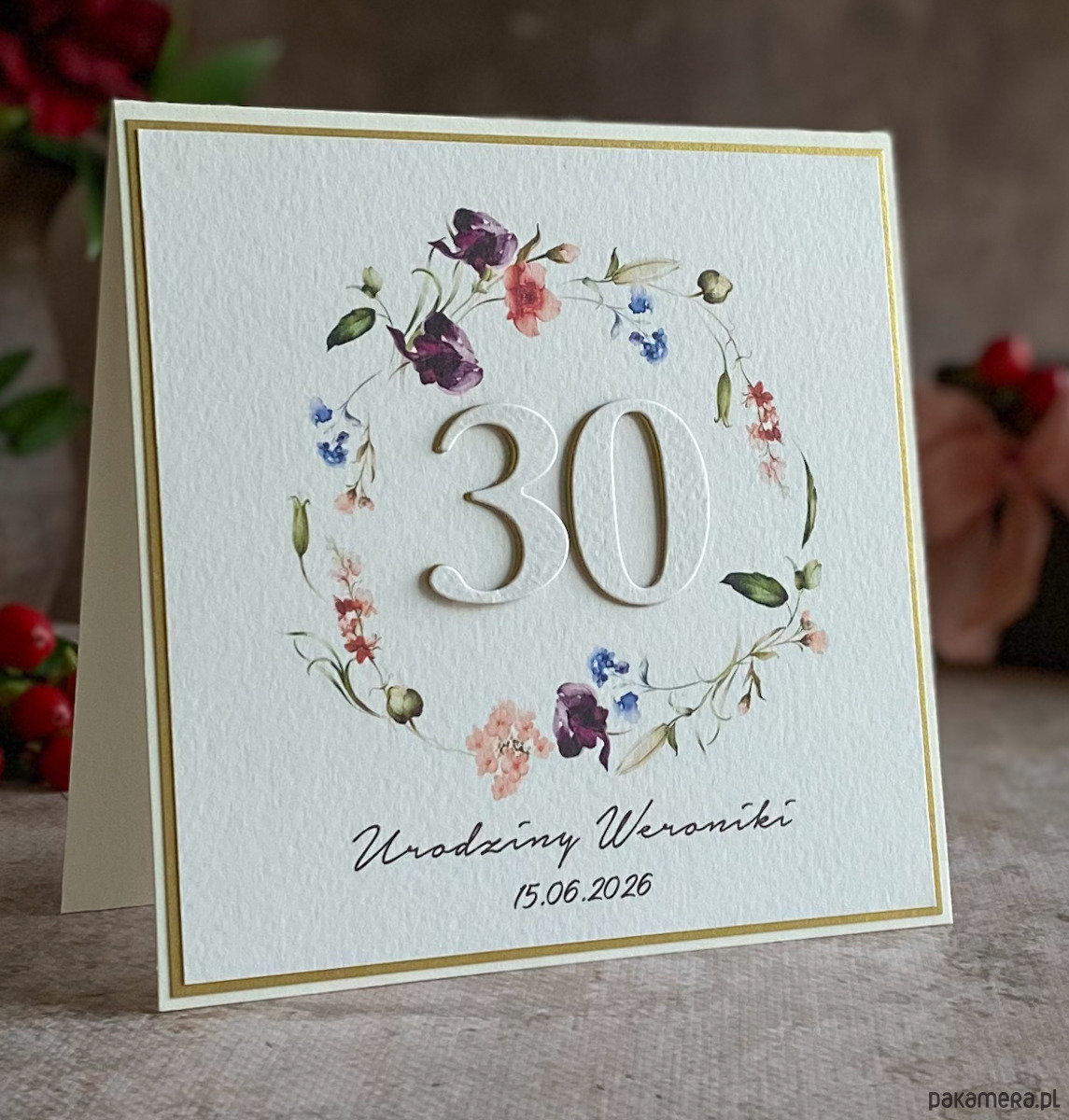 kartki scrapbooking Personalizowana kartka na 30 urodziny, BH 70 1