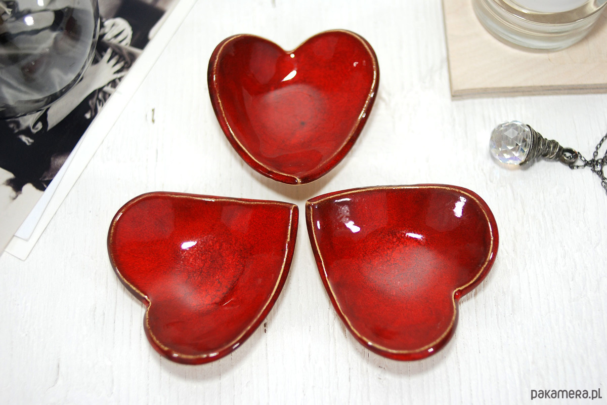 pojemniki na biżuterię Ceramiczna miseczka serce na biżuterię, drobiazgi, obrączki 1