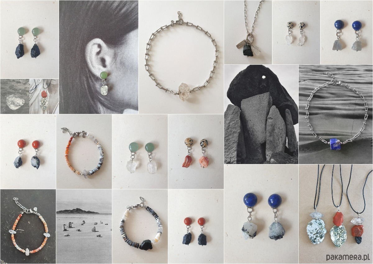 kolczyki z kamieniami Kolczyki RAW jadeit, czarny turmalin 8