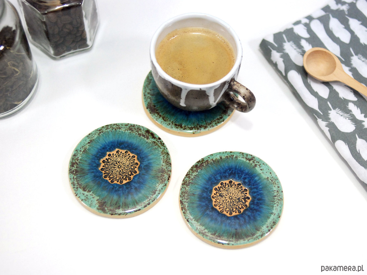 podkładki do kuchni Komplet ceramicznych podkładek - laguna 1