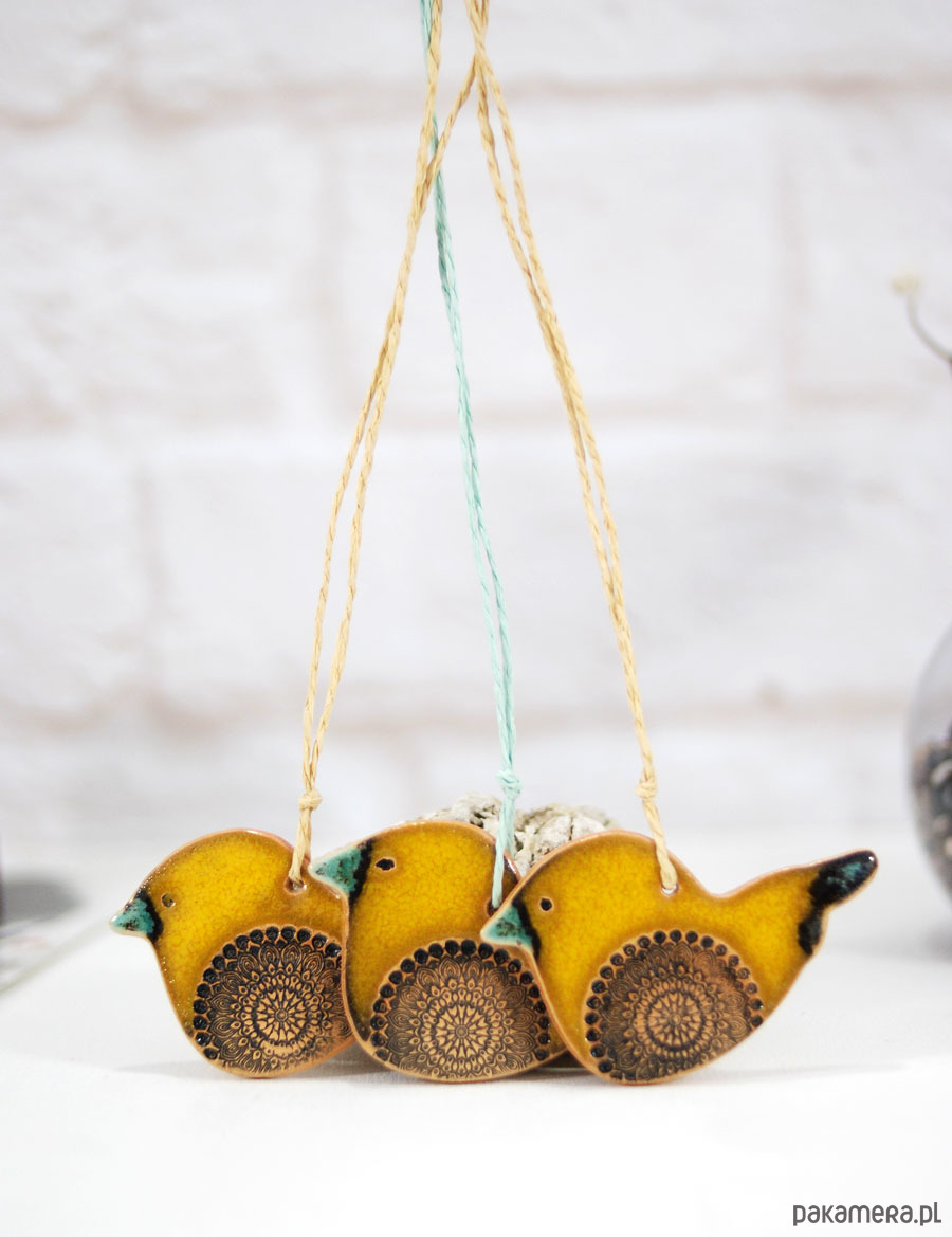ozdoby choinkowe Ceramiczne sikorki - wiszące ozdoby na choinkę 5