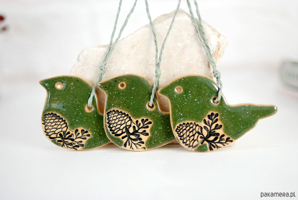 ozdoby choinkowe Zielone ptaszki - ozdoby choinkowe 1