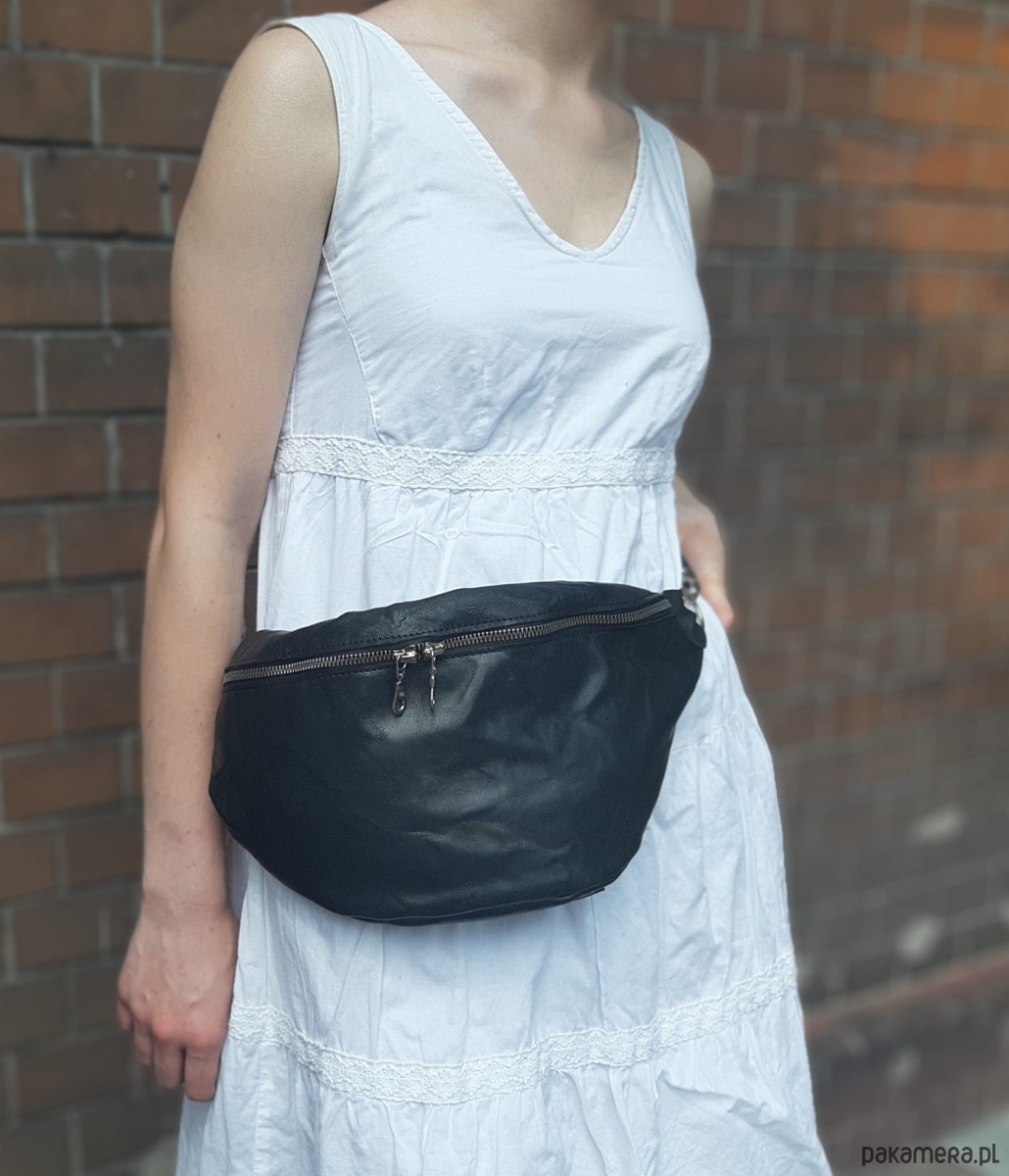 torby na ramię NERKA czarna skóra naturalna 2