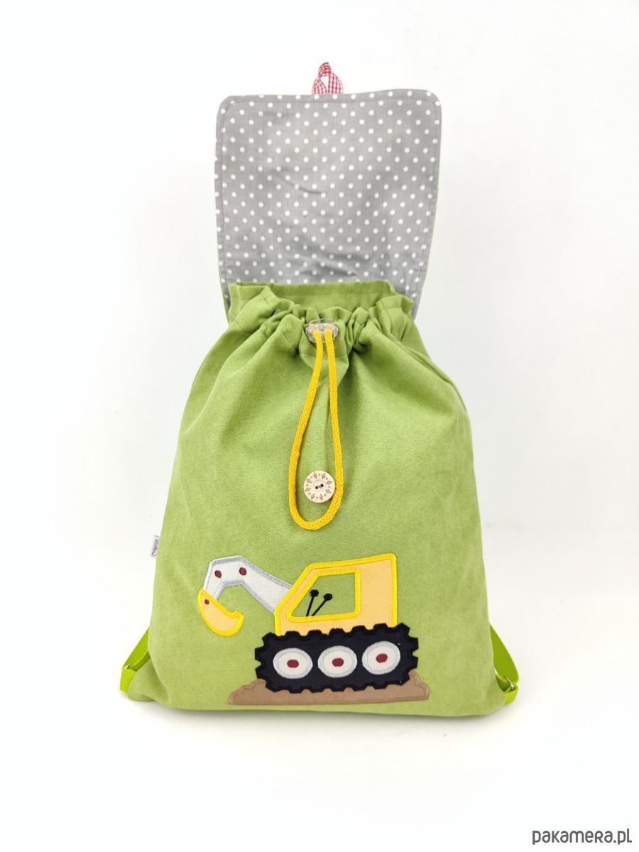 torebki, worki i plecaki dziecięce Imienny prezent dla chłopca - plecak z koparką 2