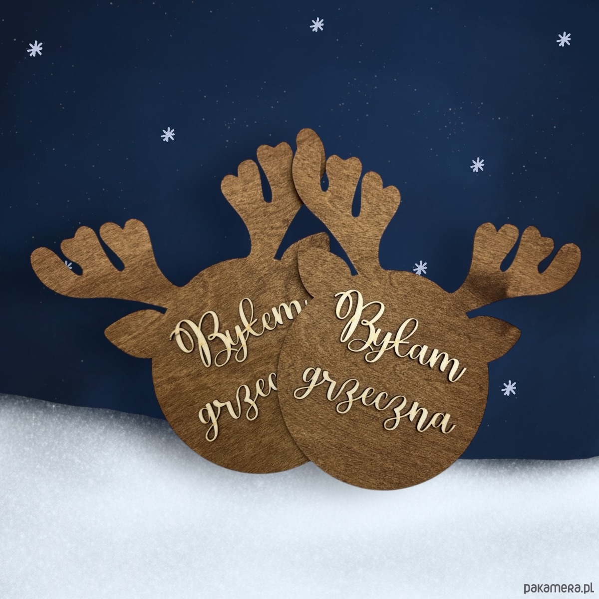 dekoracje świąteczne Zestaw tabliczek Głowa Renifera Byłem Grzeczny Byłam Grzeczna Ozdoba Rekwizyt 1