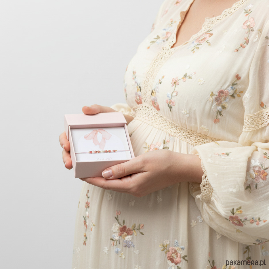 bransoletki na sznurku Bransoletka prezent baby shower, dziewczynka, prezent dla przyszłej mamy 3