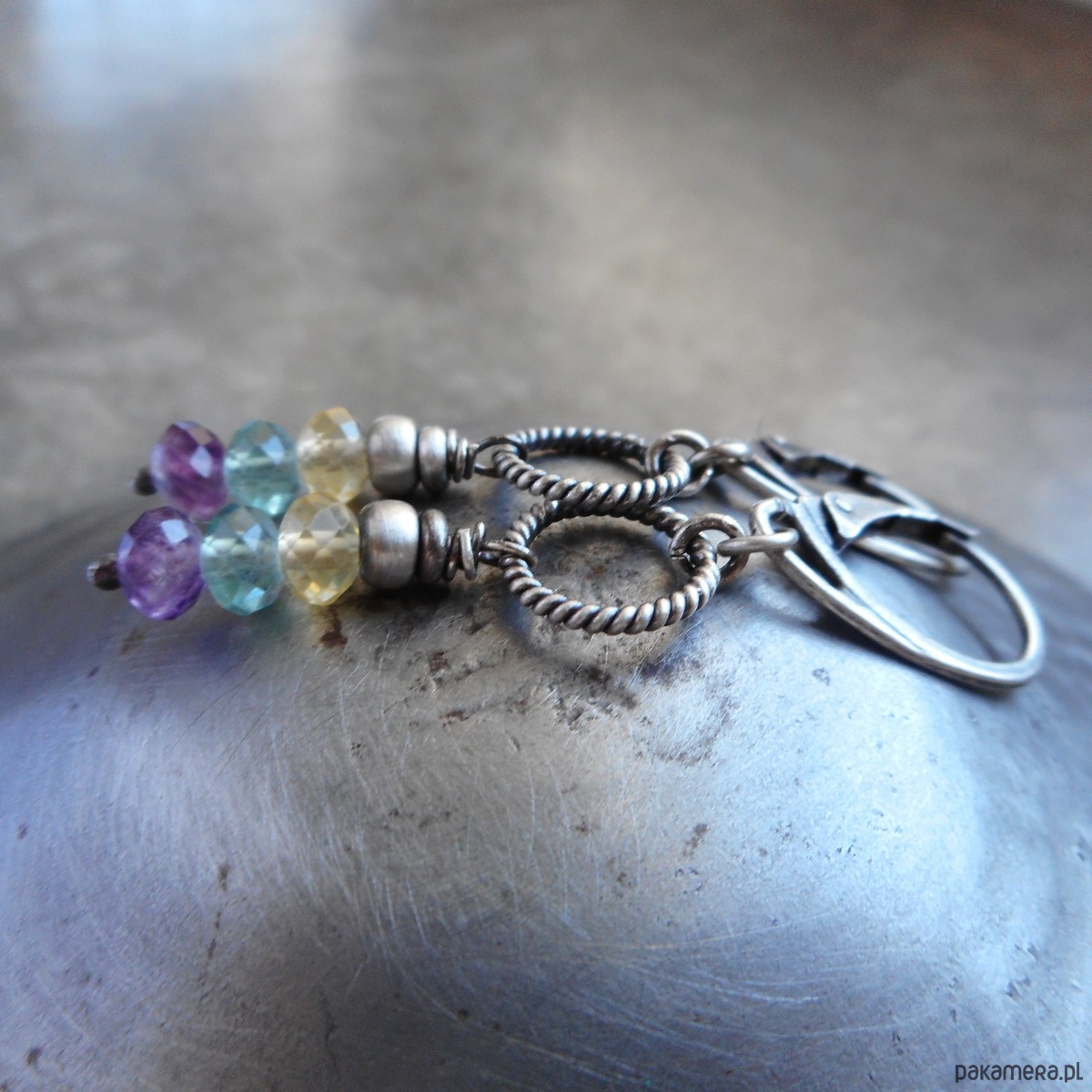 kolczyki srebrne Fluoryty srebro 925 3