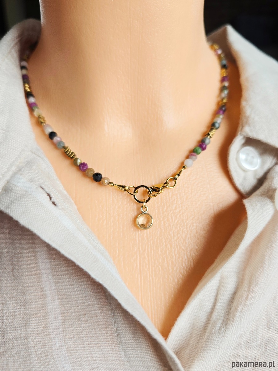 naszyjniki - inne Czoker z Kolorowych Turmalinów 3