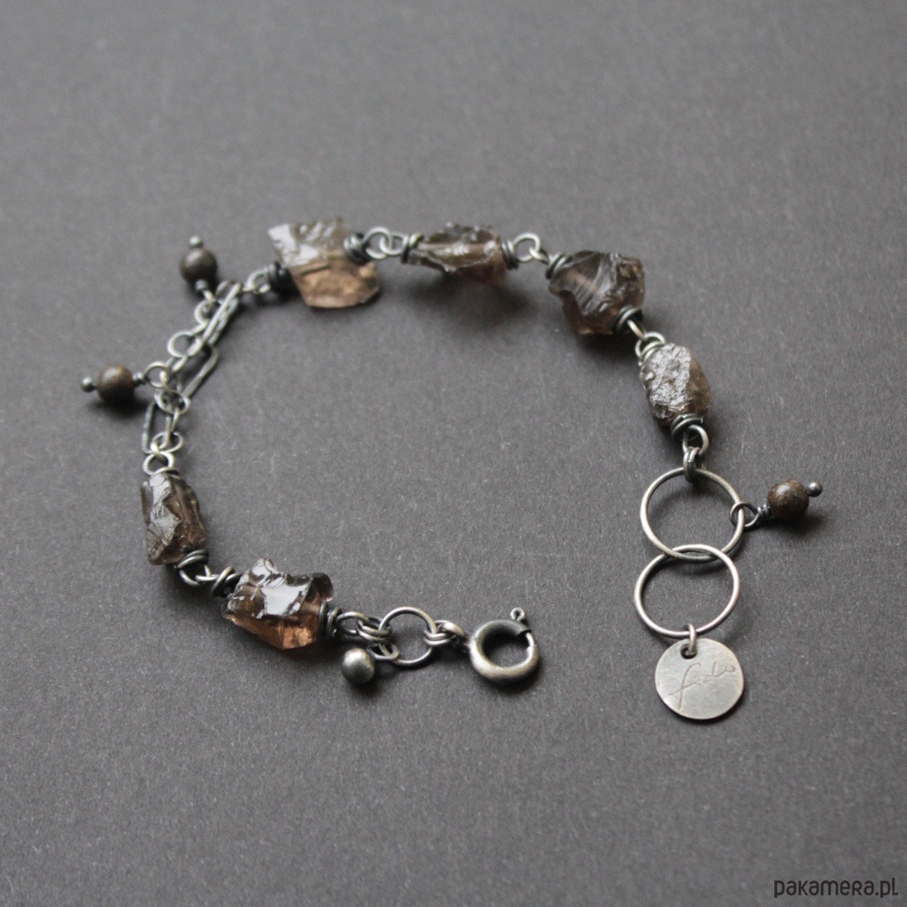 bransoletki z kamieni naturalnych Unikatowa bransoletka z kwarcem dymnym 1
