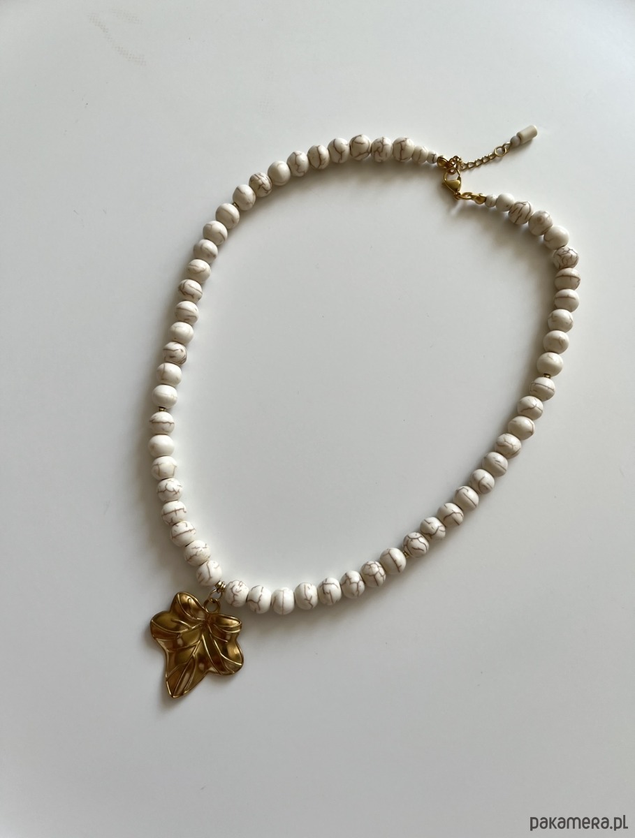 naszyjniki - inne Naszyjnik Golden Leaf z zawieszką w kształcie listka 5