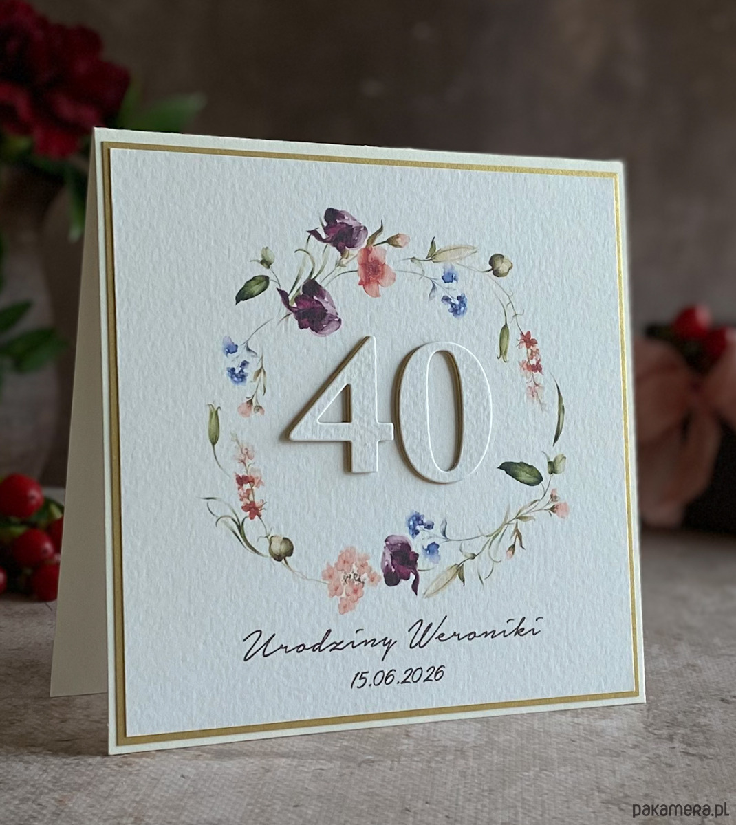 kartki scrapbooking Kartka urodzinowa z kopertą prezentową, BH 70 2