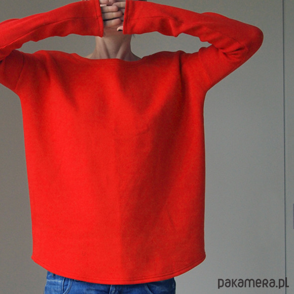 bluza bez kaptura damska Gruby Wąski rękaw Szary 5