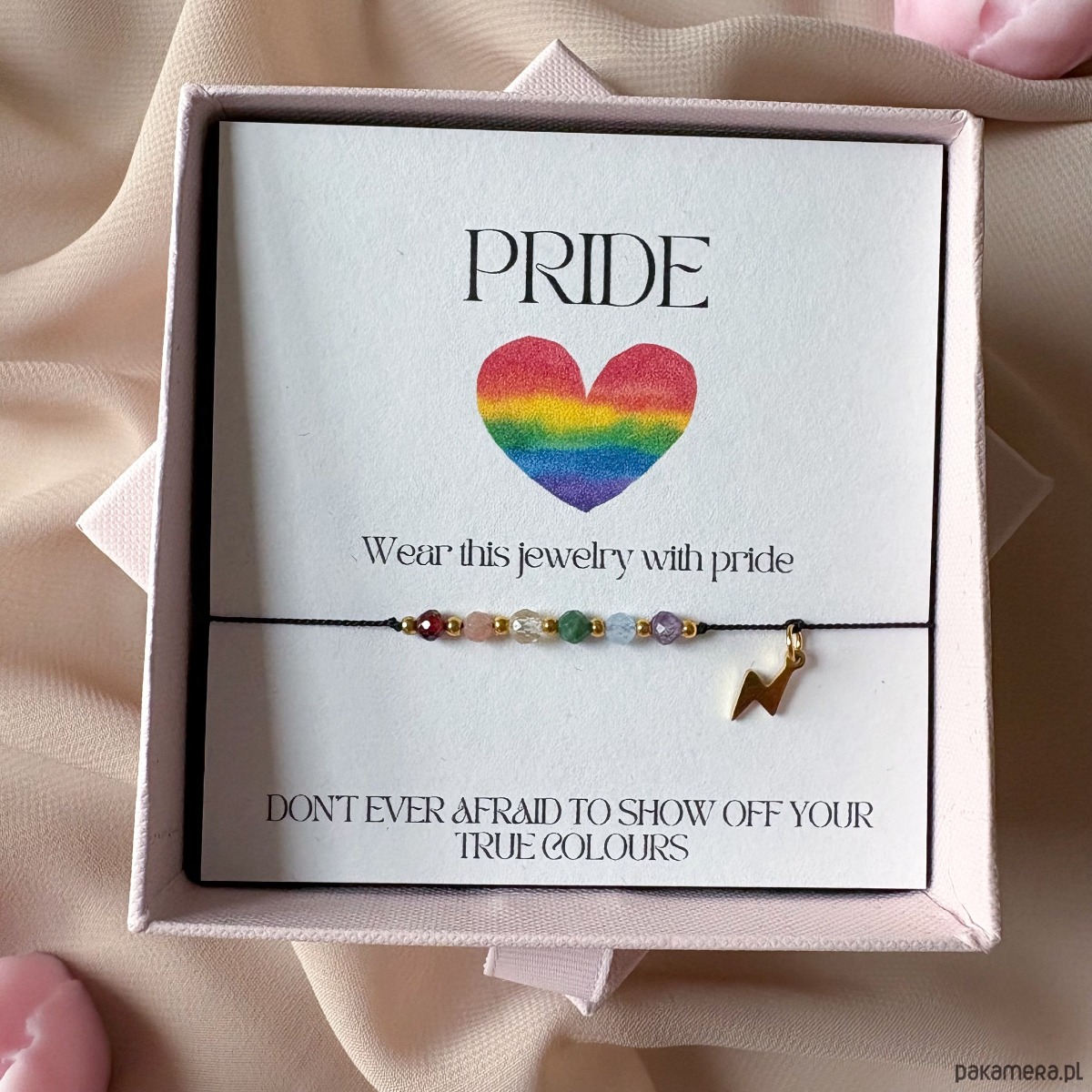 bransoletki na sznurku Kolorowa bransoletka PRIDE z kamieni naturalnych 2