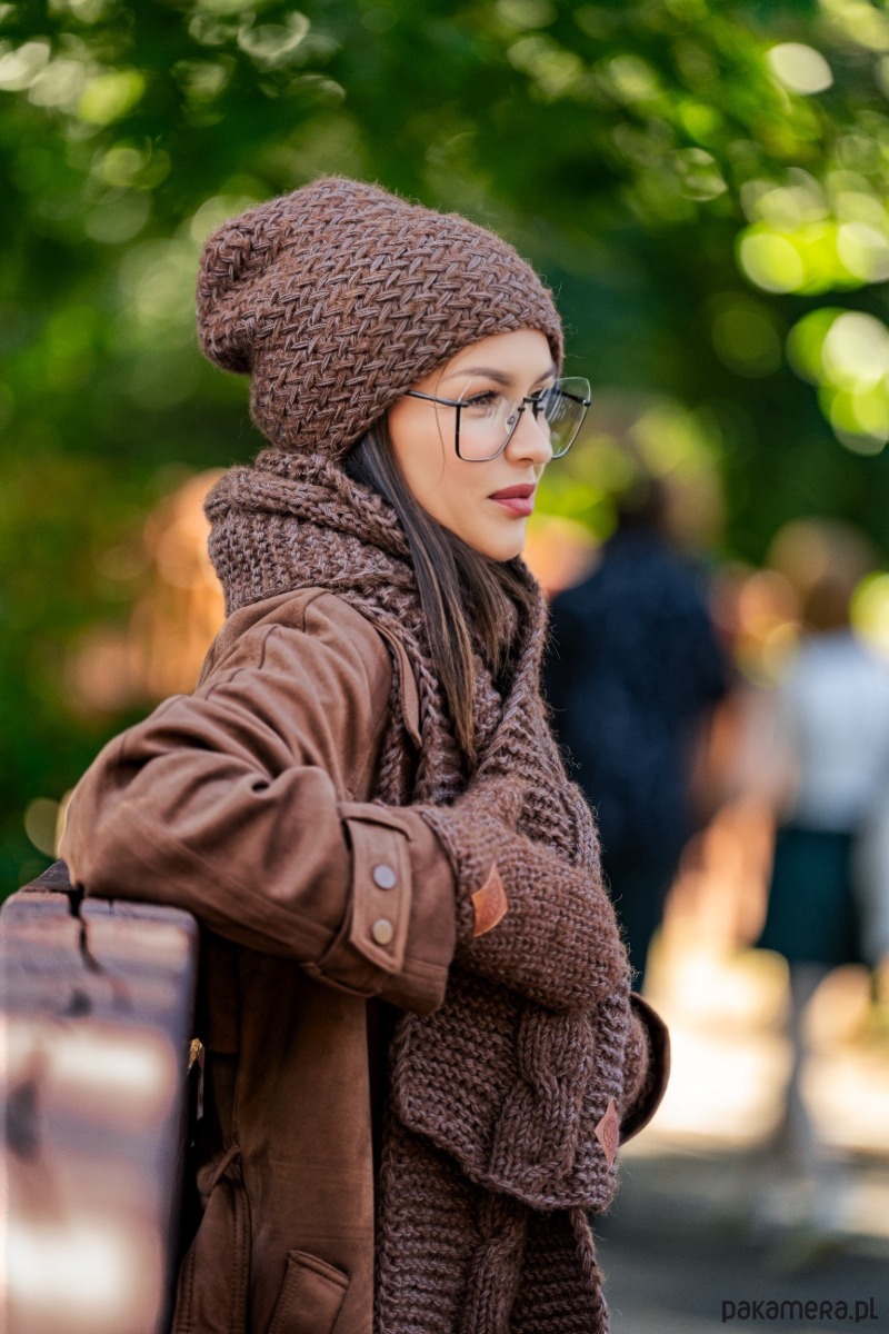 czapki damskie Czapka MERINO Explorer Brązowy 4