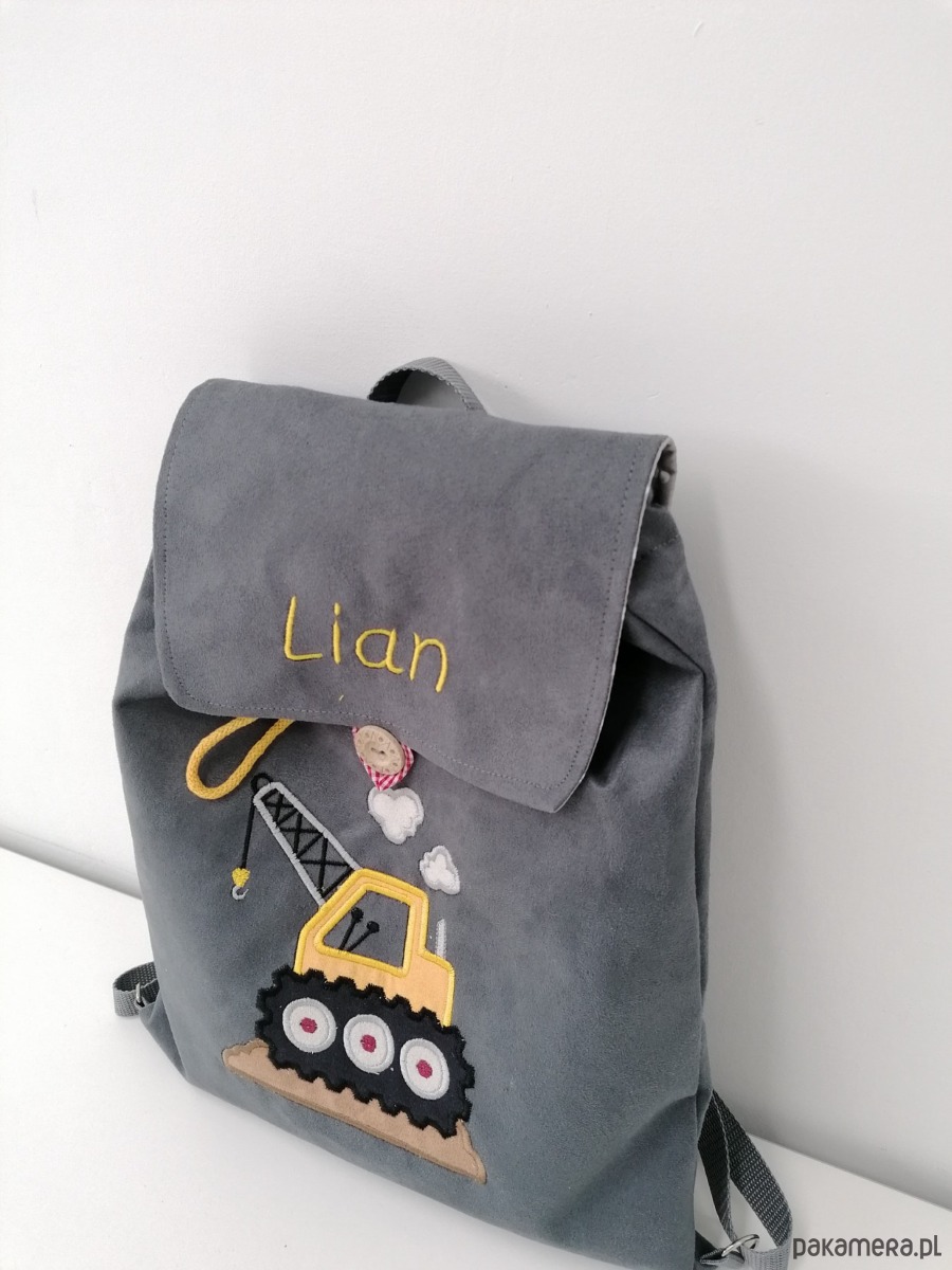 torebki, worki i plecaki dziecięce Personalizowany plecak przedszkolaka z dźwigiem 2