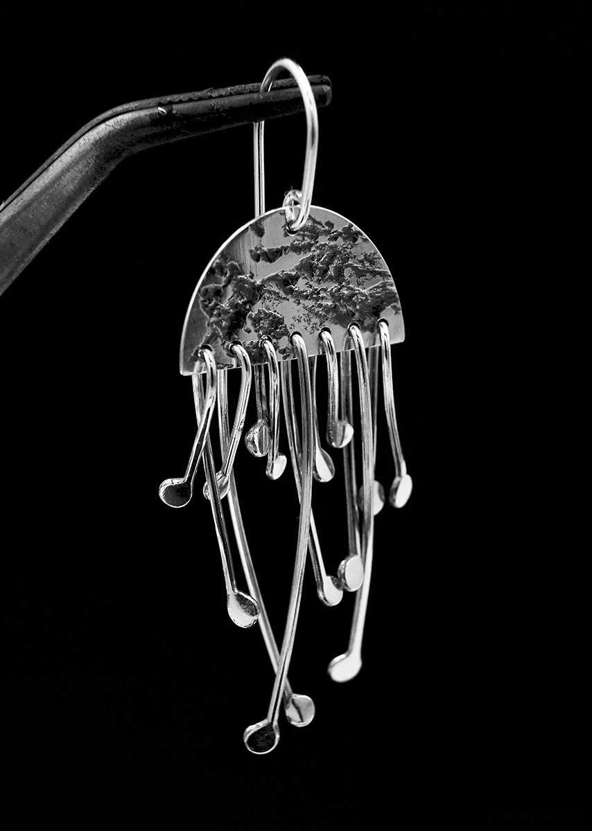 kolczyki wire wrapping MARE - srebrne kolczyki 2