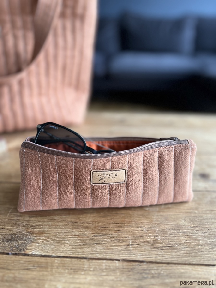 piórniki Piórnik lniany rudy  / mini kosmetyczka 6