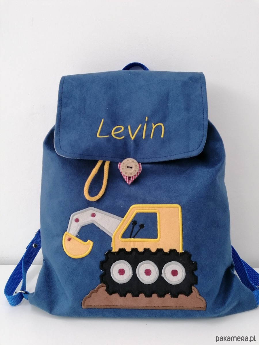 torebki, worki i plecaki dziecięce Imienny prezent dla chłopca - plecak z koparką 1