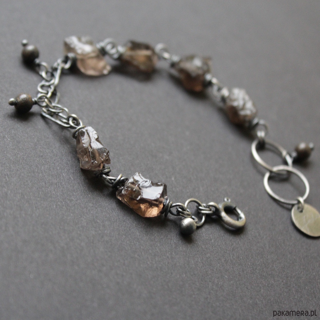 bransoletki z kamieni naturalnych Unikatowa bransoletka z kwarcem dymnym 5