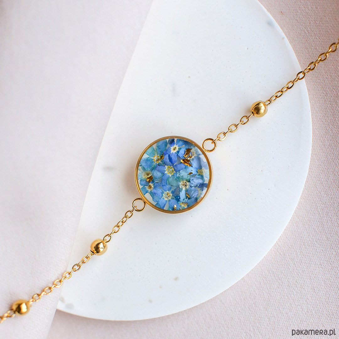 bransoletki z żywicy Bransoletka z niezapominajkami 1